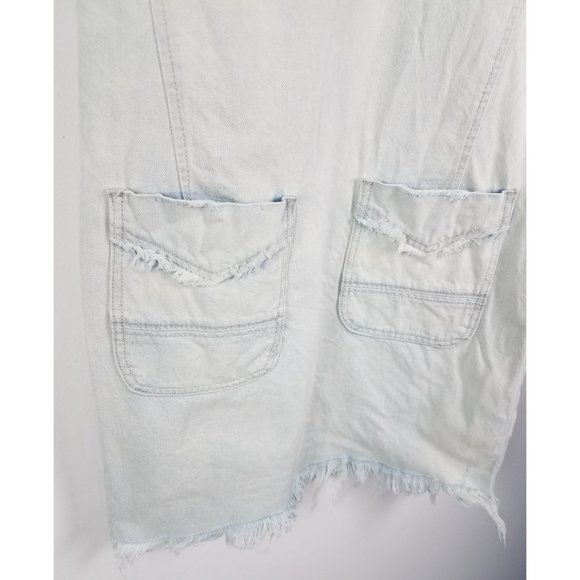 Blank NYC Women's Sz. XS Light Denim Sleeveless Raw Hem Jumper Dress - Picture 6 of 8